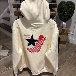Women's Beginning Cream American Dream Hoodie Size US 10 NWT